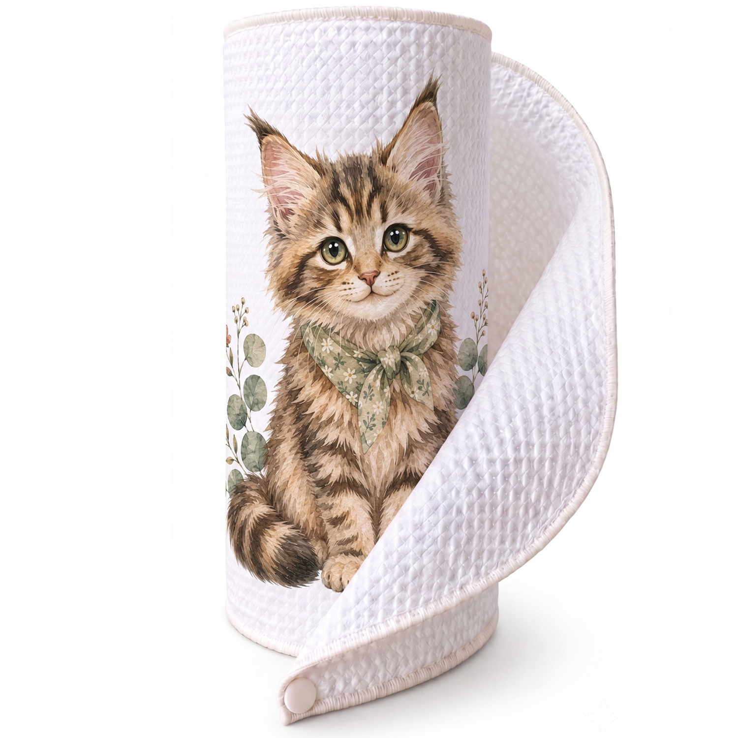 Essuie-tout lavable Chaton Maine Coon (aquarelle)
